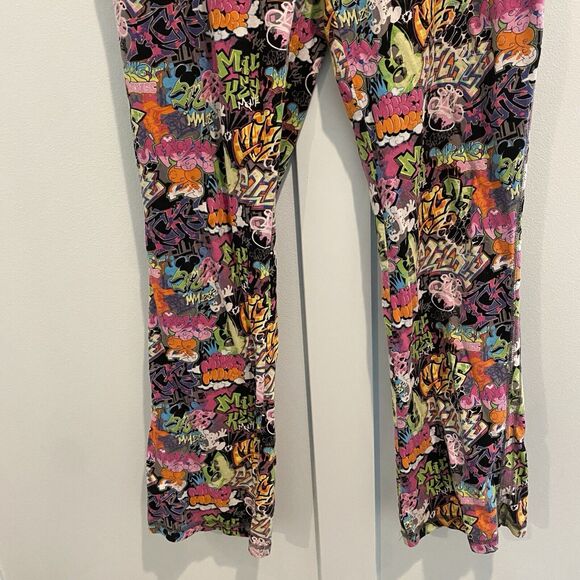 Disney Parks Mickey Pajama Pants Womens Large Lounge Stretch Graffiti - Picture 5 of 16